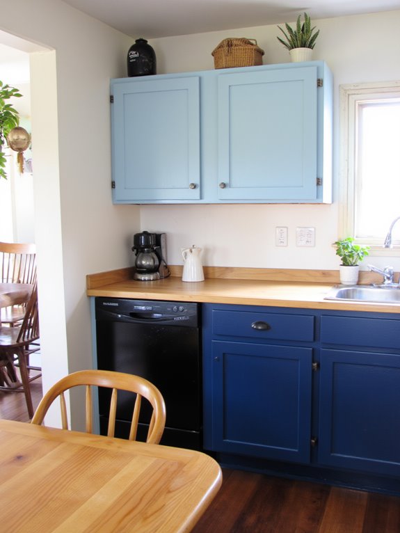 two tone cabinet color combinations