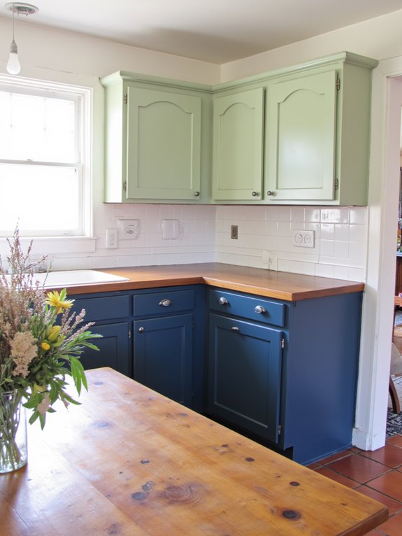 two tone kitchen color scheme