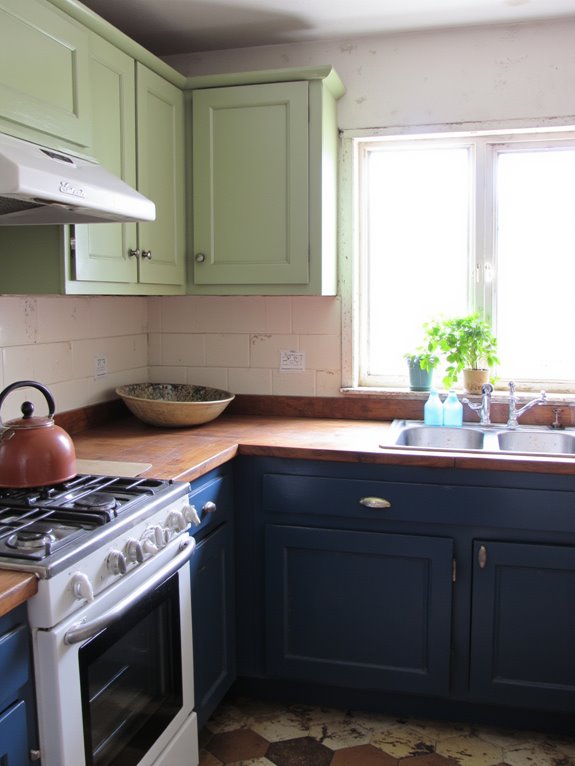 two tone kitchen transformations