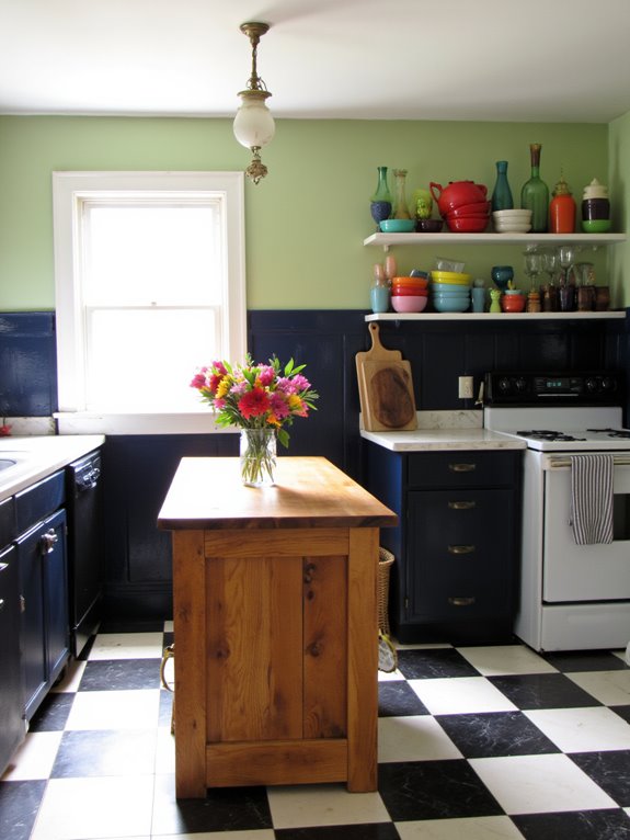 two tone kitchen wall design