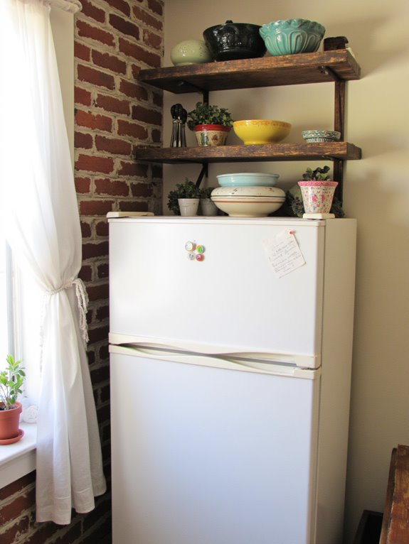 utilize above fridge space