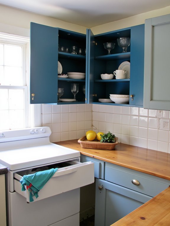 vibrant cabinet interior colors