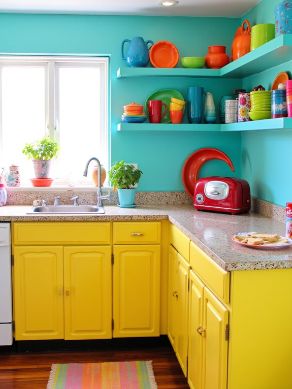 vibrant colors enhance kitchens