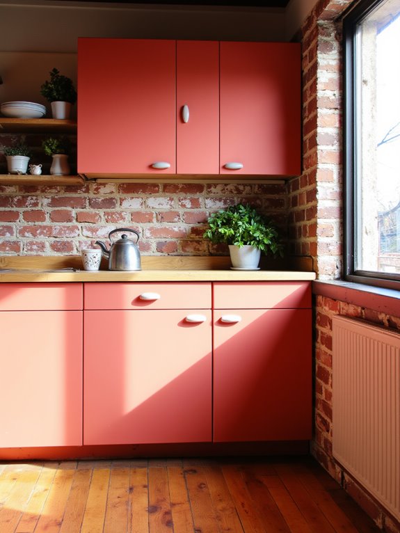 vibrant coral kitchen energy