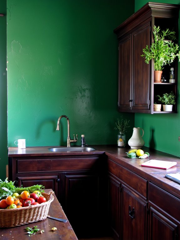 vibrant emerald green contrast