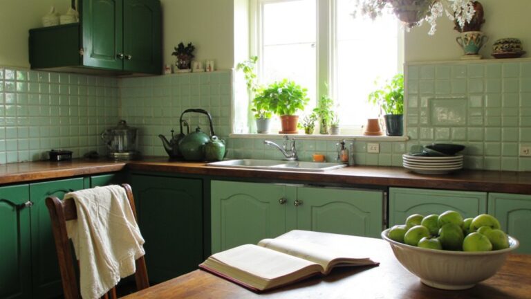 vibrant green kitchen hues