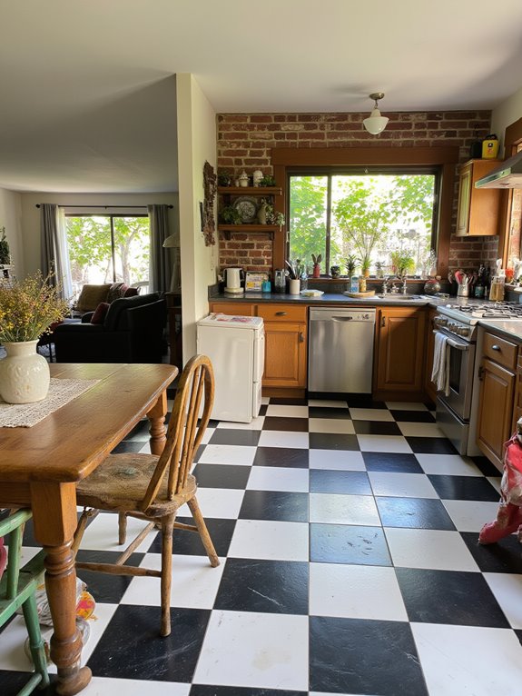 vibrant open concept kitchen