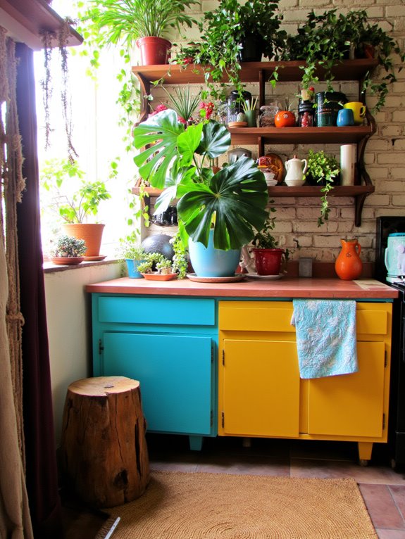 vibrant plants enhance kitchen