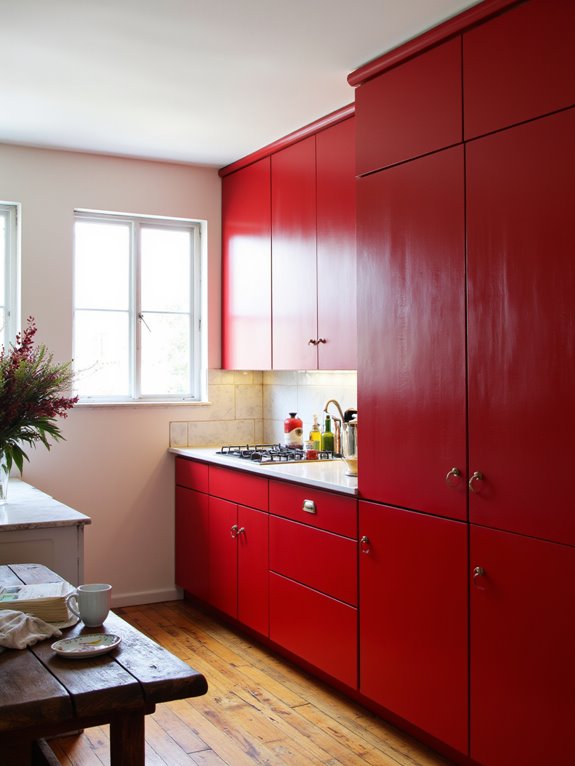 vibrant red kitchen energy