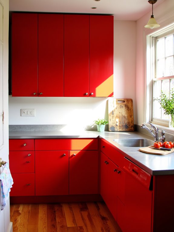 vibrant red warm oak