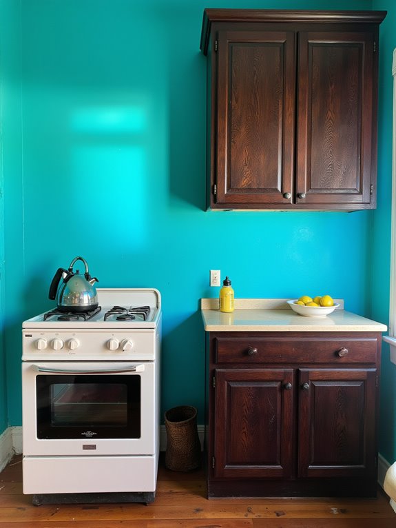 vibrant turquoise kitchen transformation