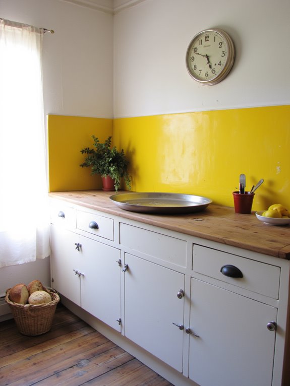 vibrant yellow kitchen accents