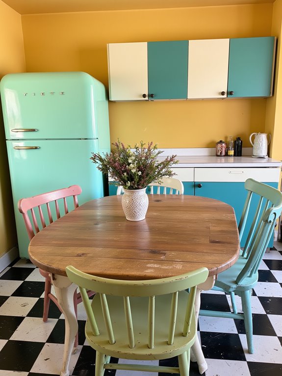 vintage colors enhance kitchens