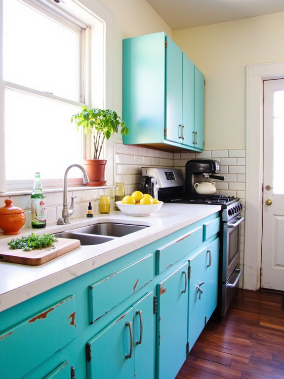 vintage turquoise kitchen charm