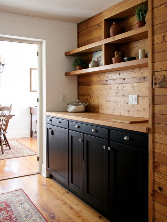 warm black and wood combination