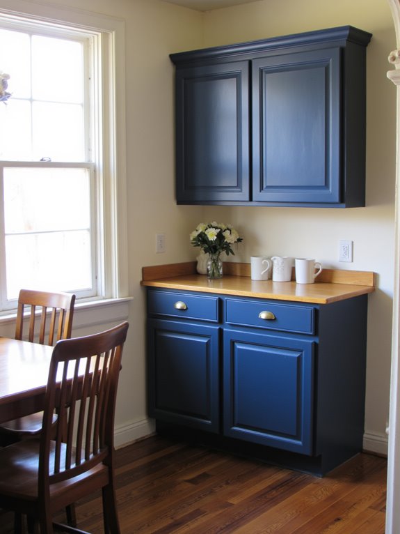 warm cream complements blue