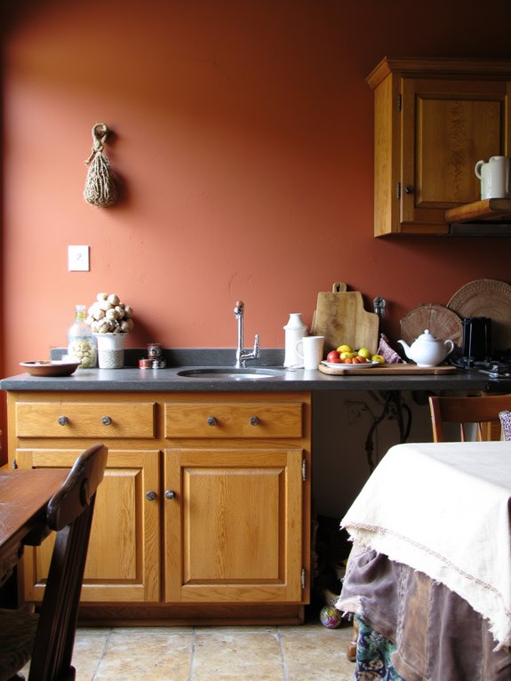 warm earthy kitchen ambiance