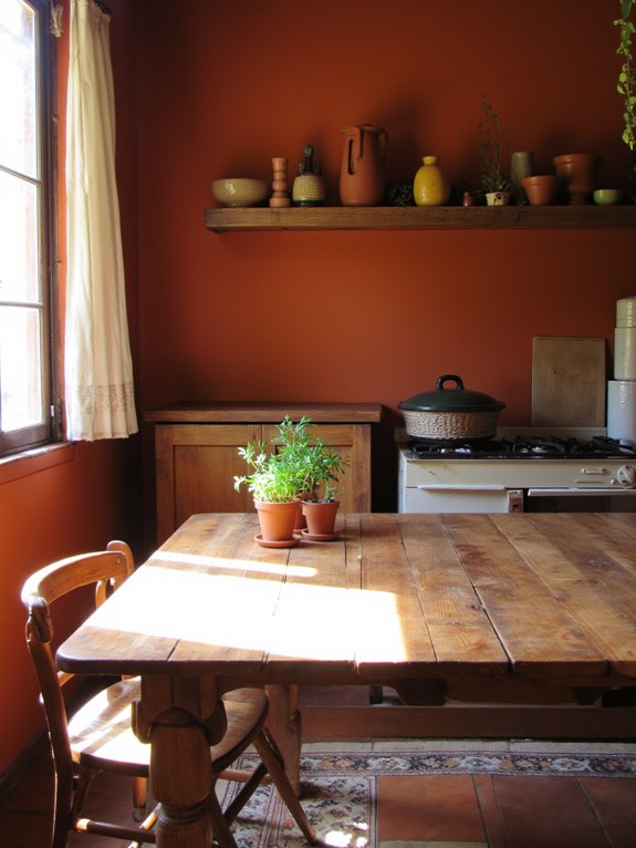 warm terracotta kitchen ambiance