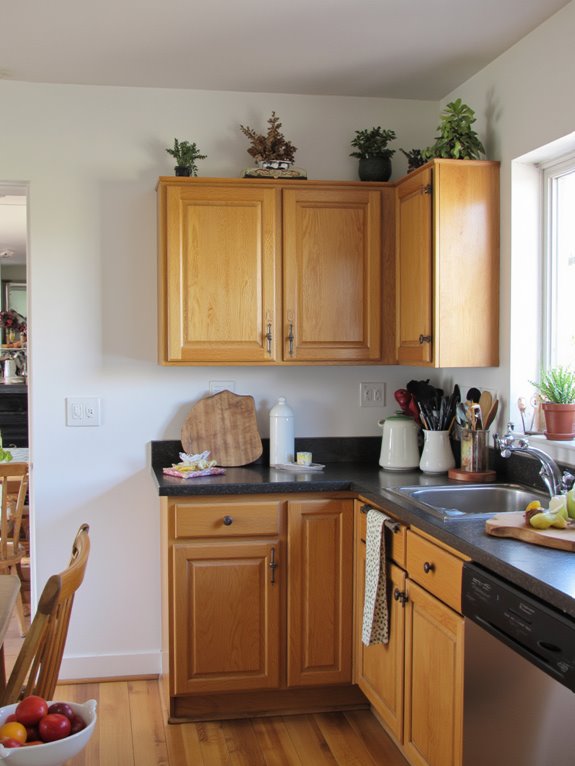warm white kitchen contrast