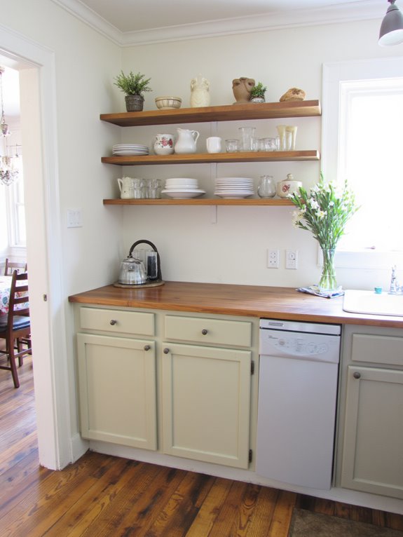 warm wood and neutral cabinets