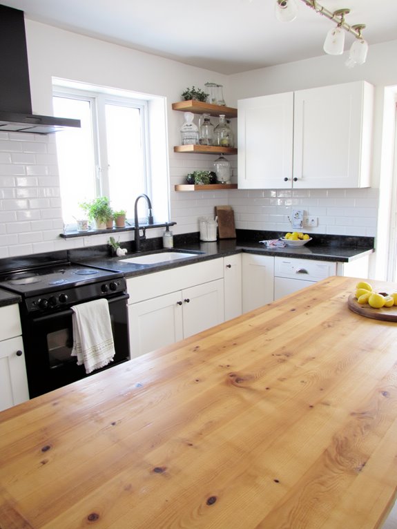 warm wood finishes enhance kitchens