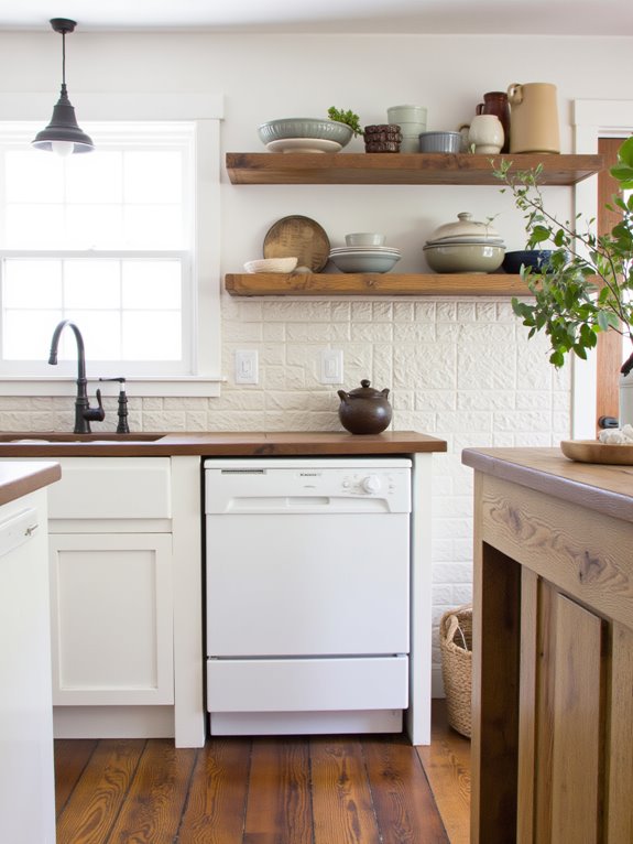 warm wood sleek quartz