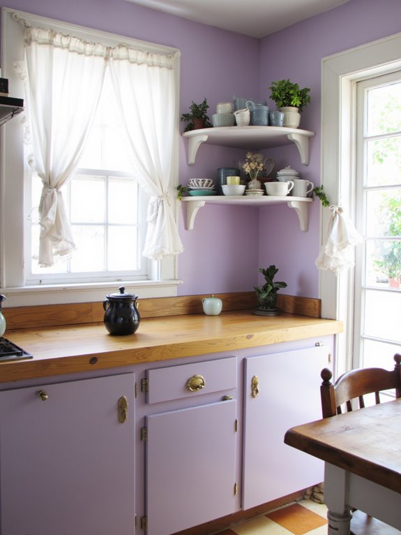 whimsical light lilac kitchen