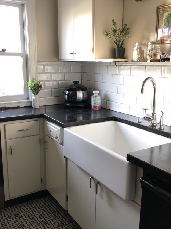 white sink enhances aesthetics