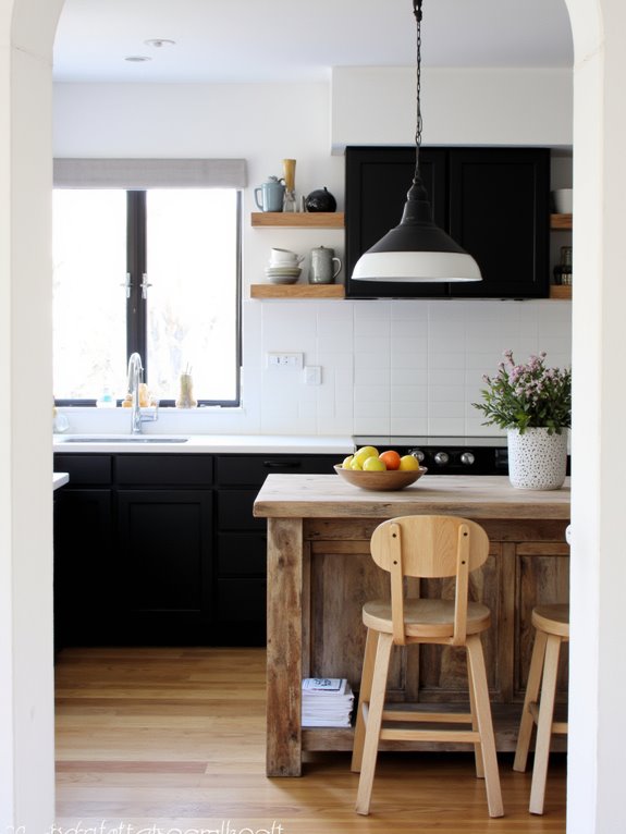 wood accents enhance elegance