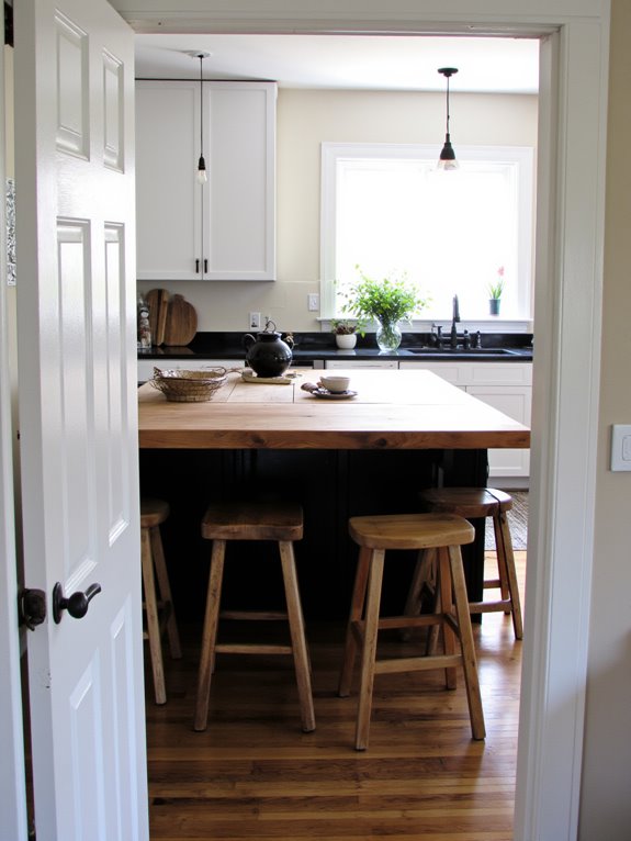 wood accents enhance kitchen islands