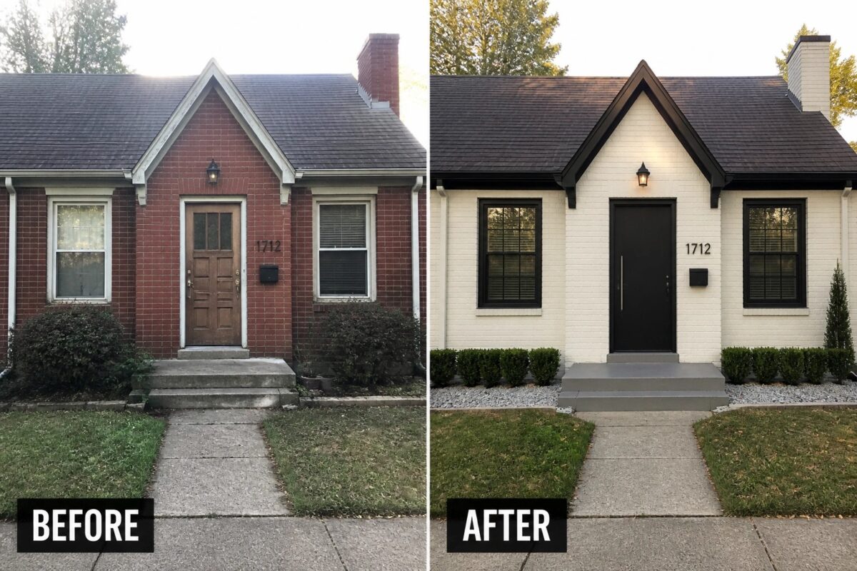 25 Stunning Exterior Remodel Before and After Ideas for Dated House Fronts