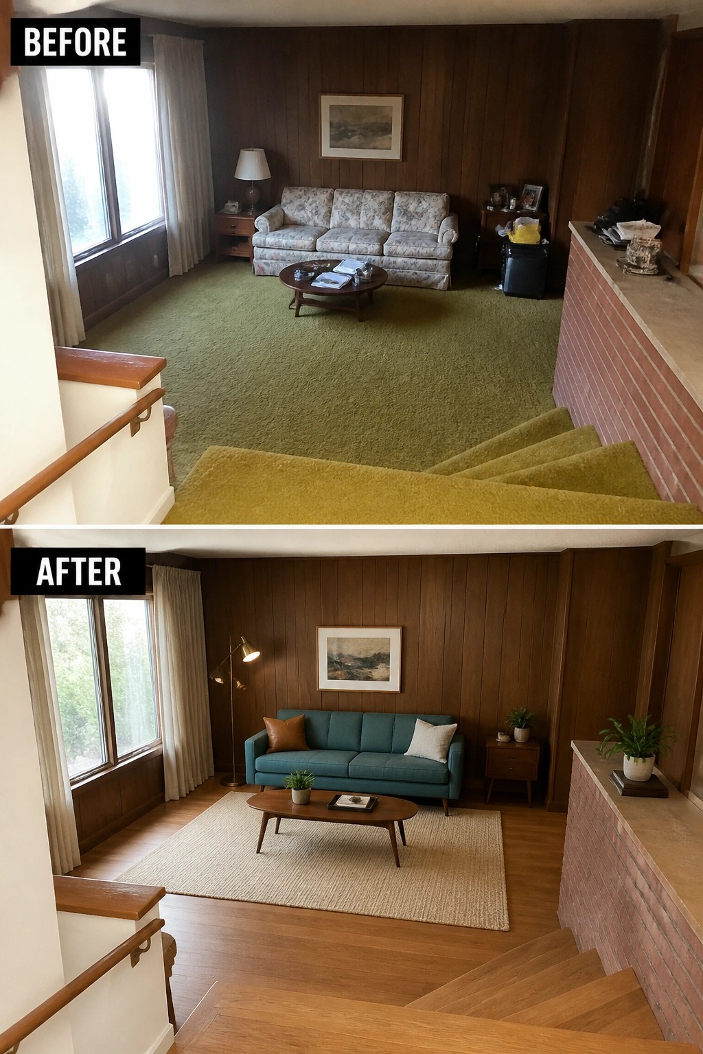 Before-and-after image of a
