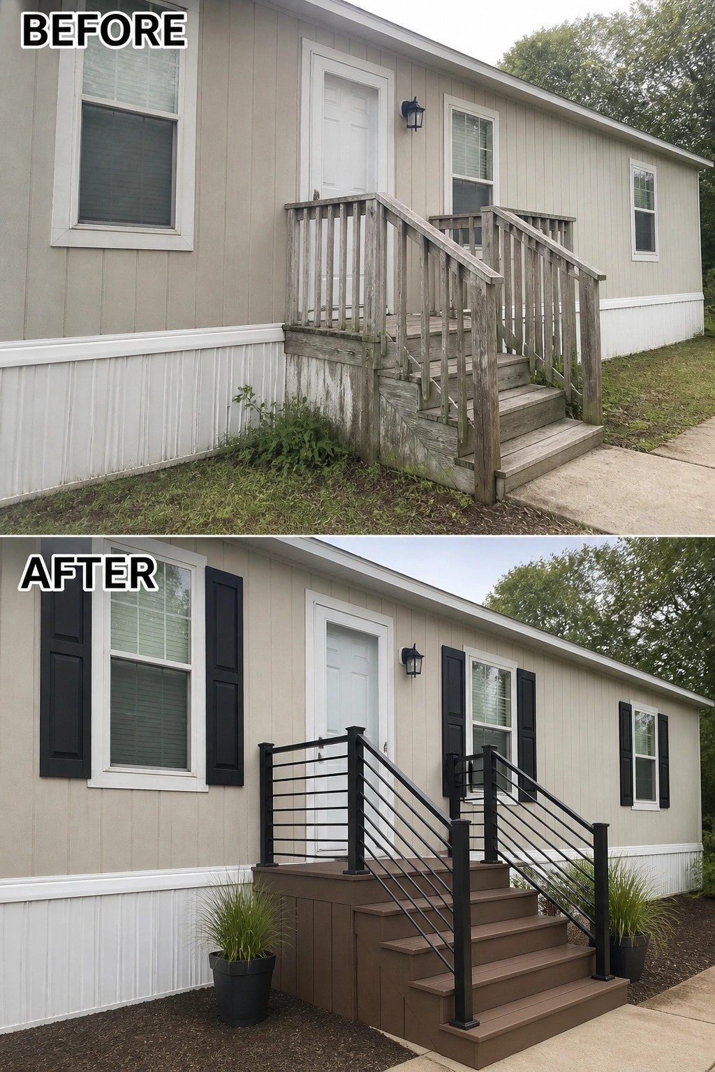 Before-and-after image of a