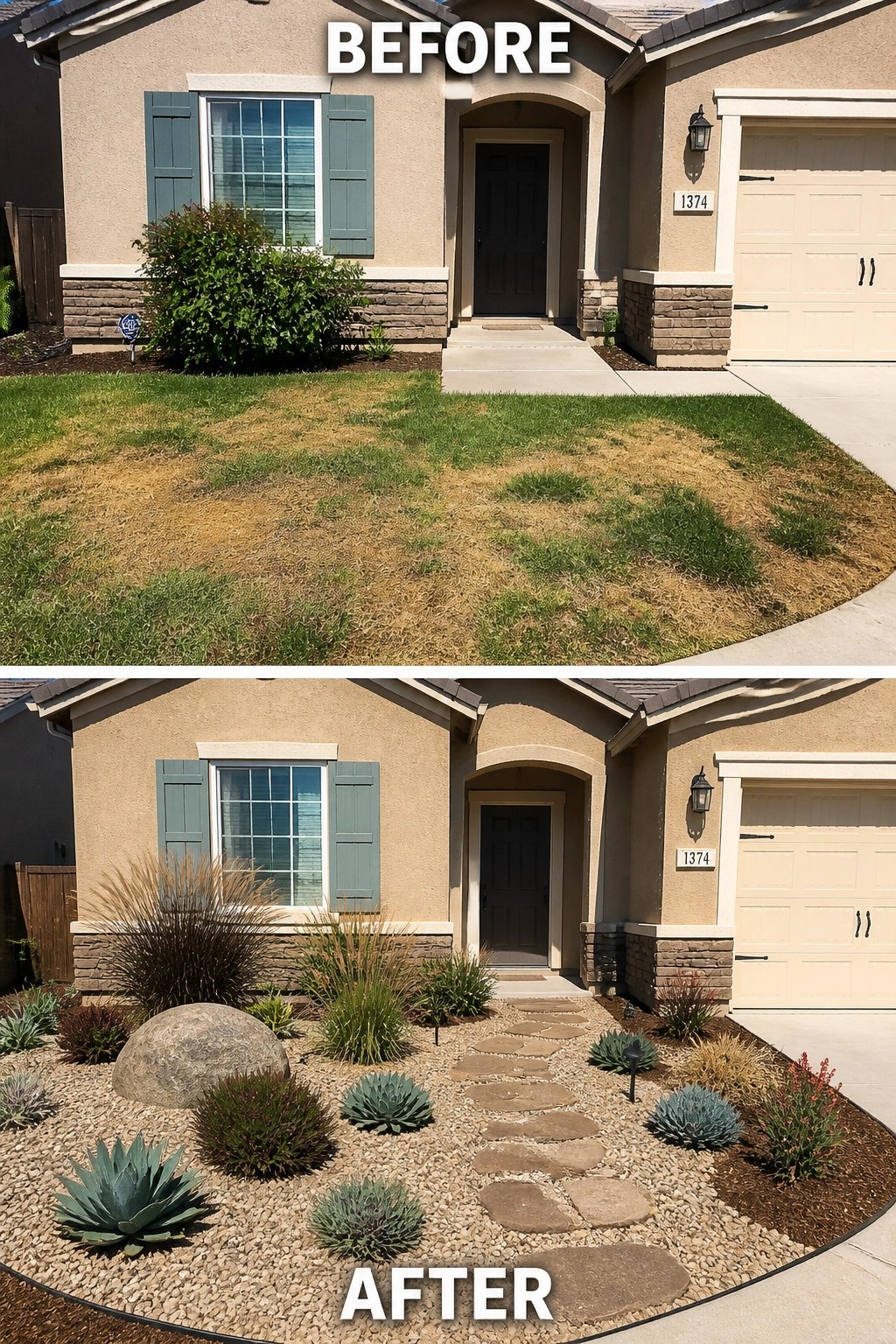 Before-and-after image of a