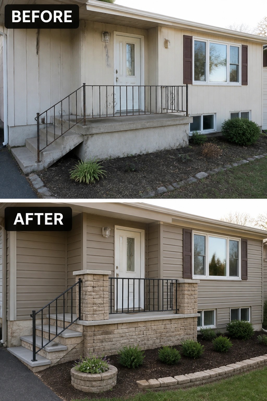 Before-and-after image of