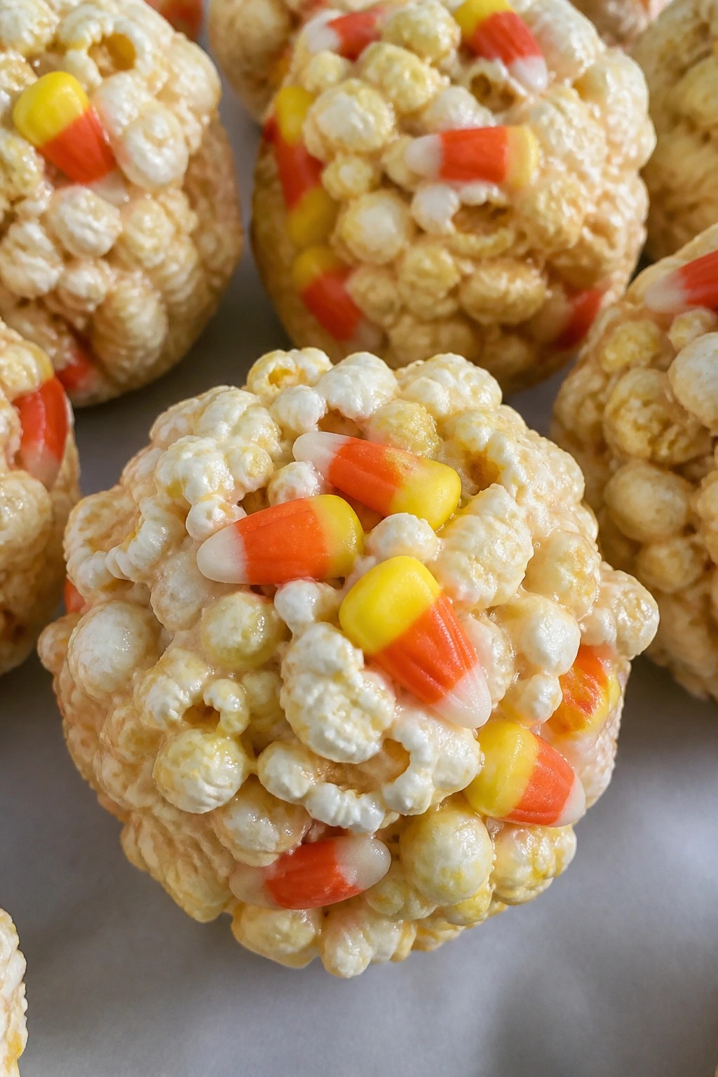 Halloween Candy Corn Popcorn Balls
