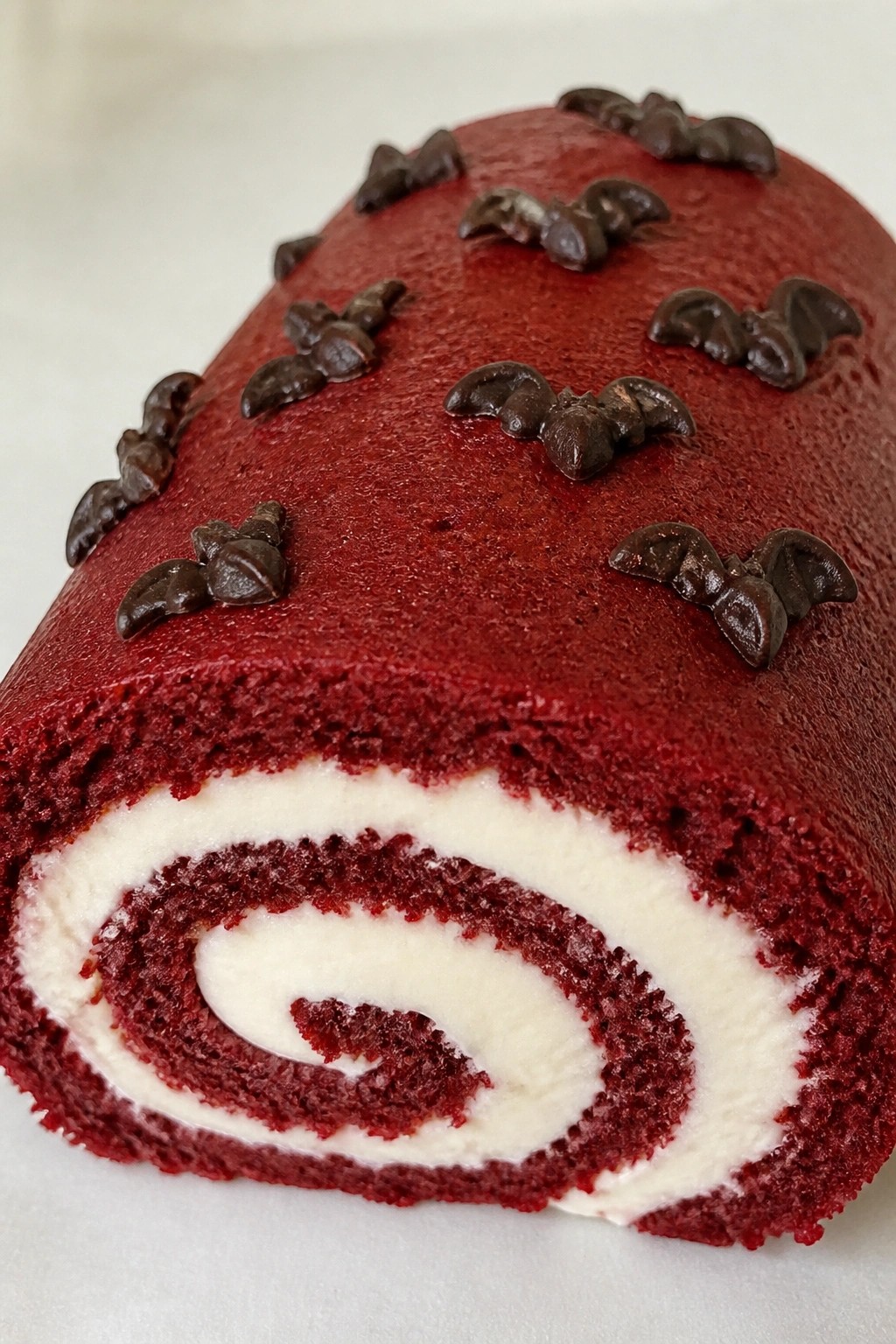 Red Velvet Bat Cake Roll