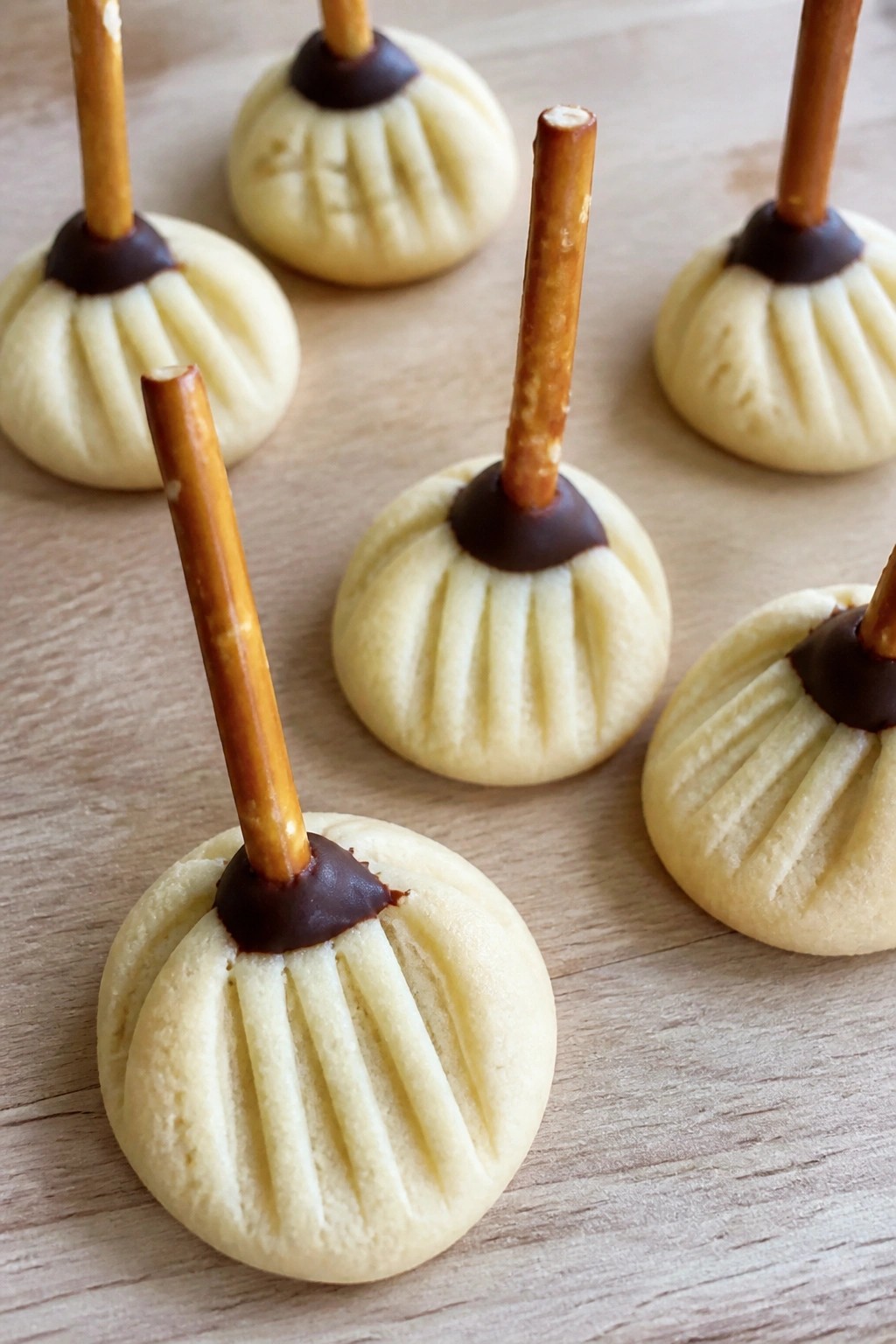 Witch’s Broomstick Pretzel Shortbread Cookies