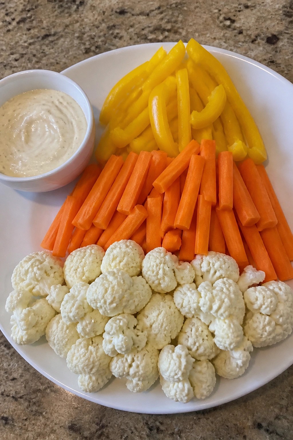 Candy Corn Veggie Platter with Ranch Dip