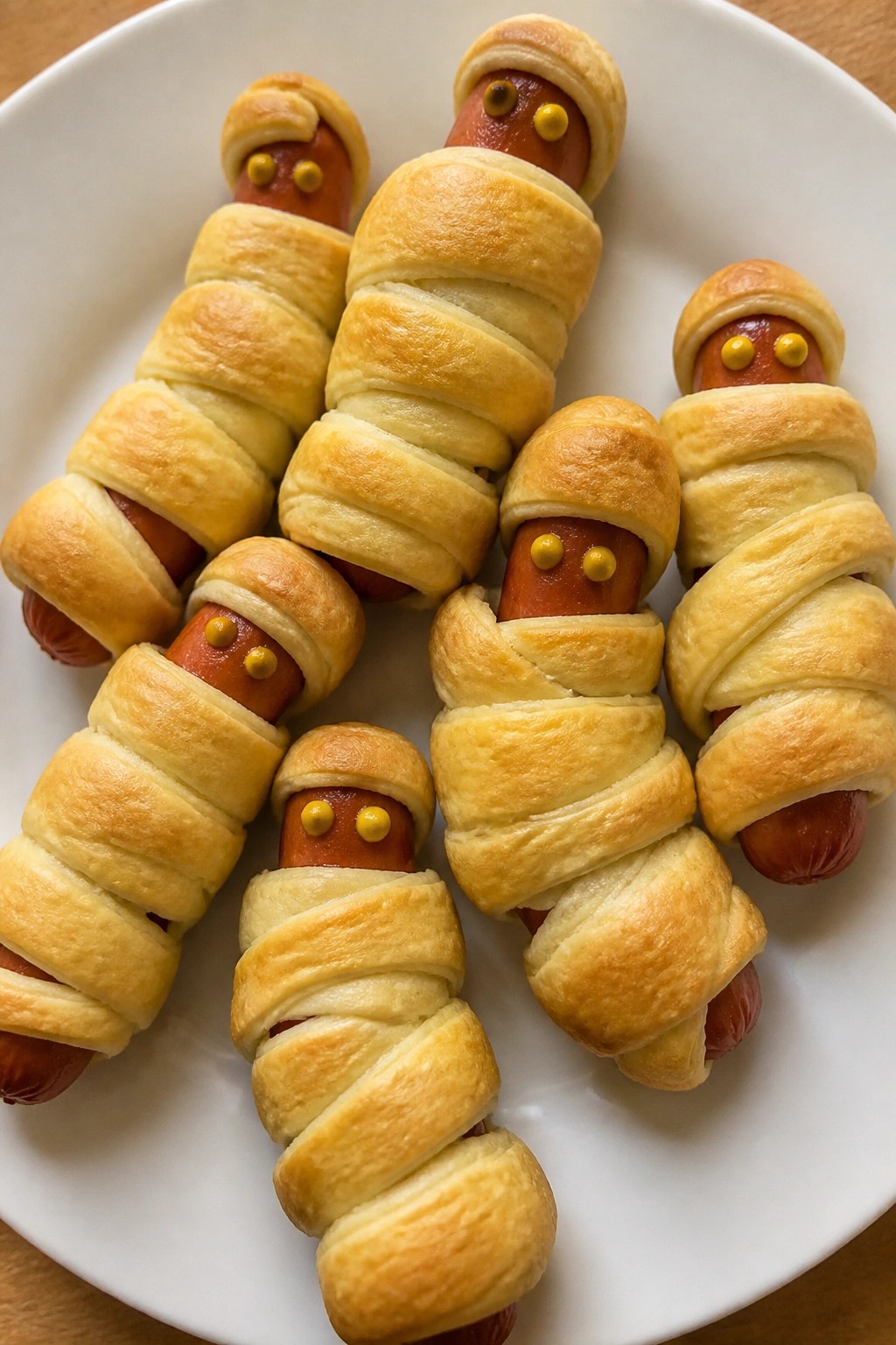 Mummy Hot Dogs with Crescent Rolls