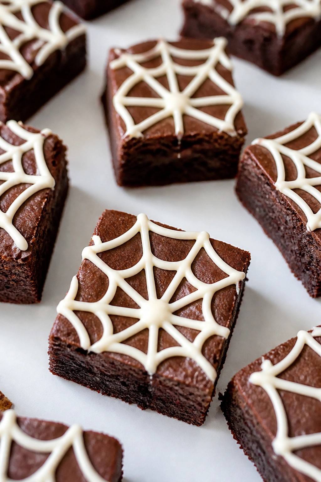Spiderweb Brownie Bites