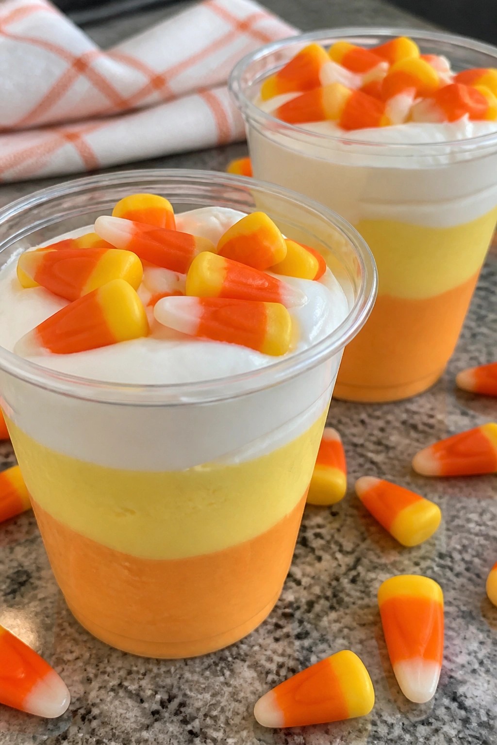 Candy Corn Yogurt Parfait Cups
