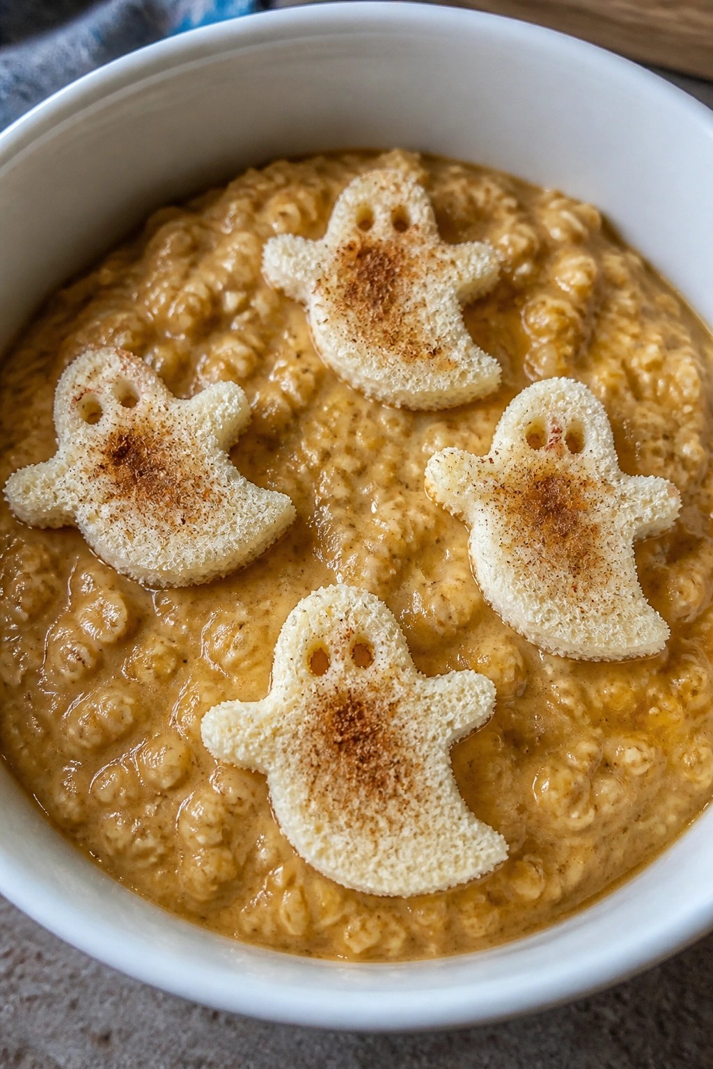 Pumpkin Patch Overnight Oats with Cinnamon Sugar Ghosts