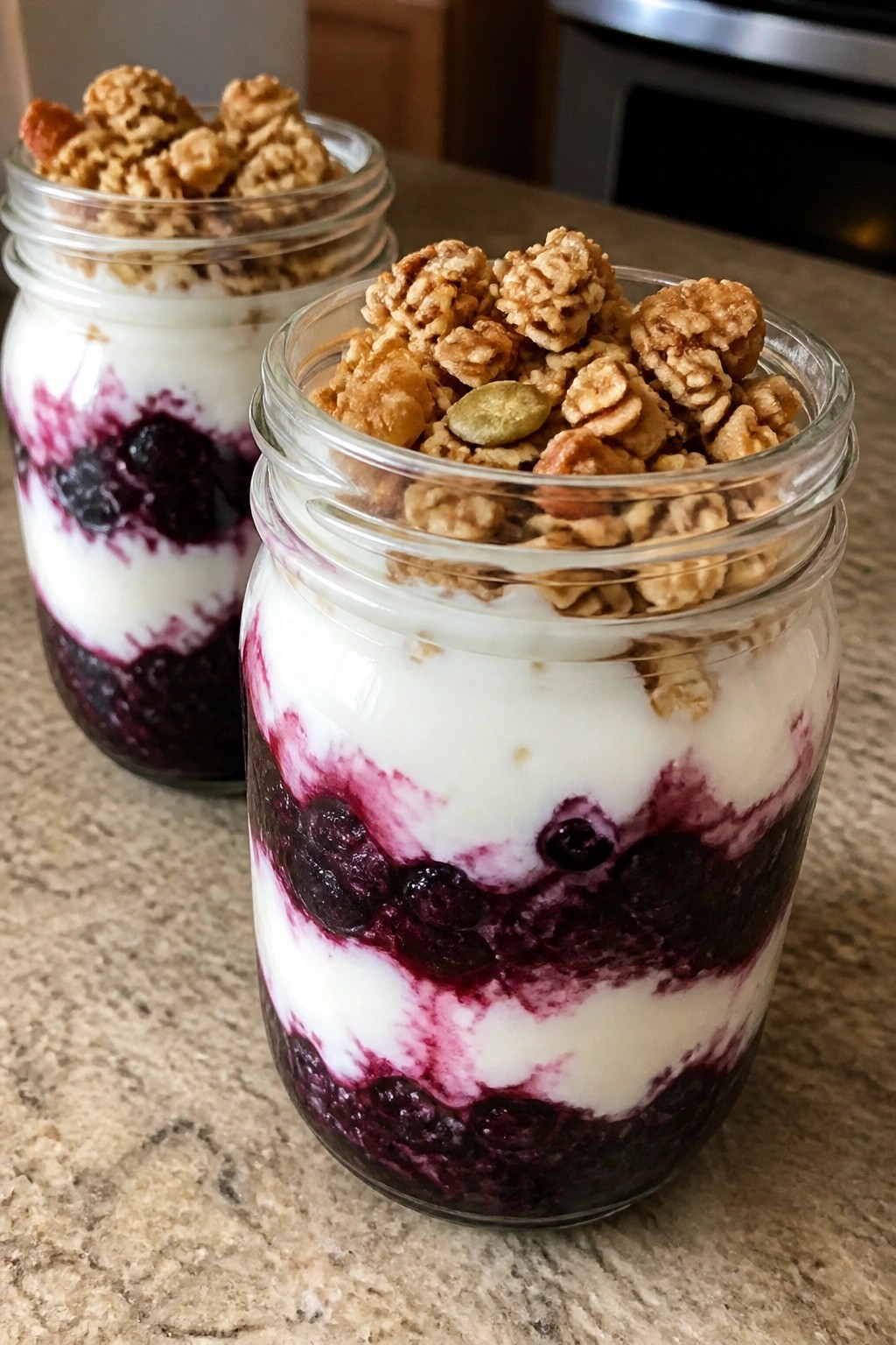 Witch's Cauldron Yogurt Parfaits with Blackberry Layers