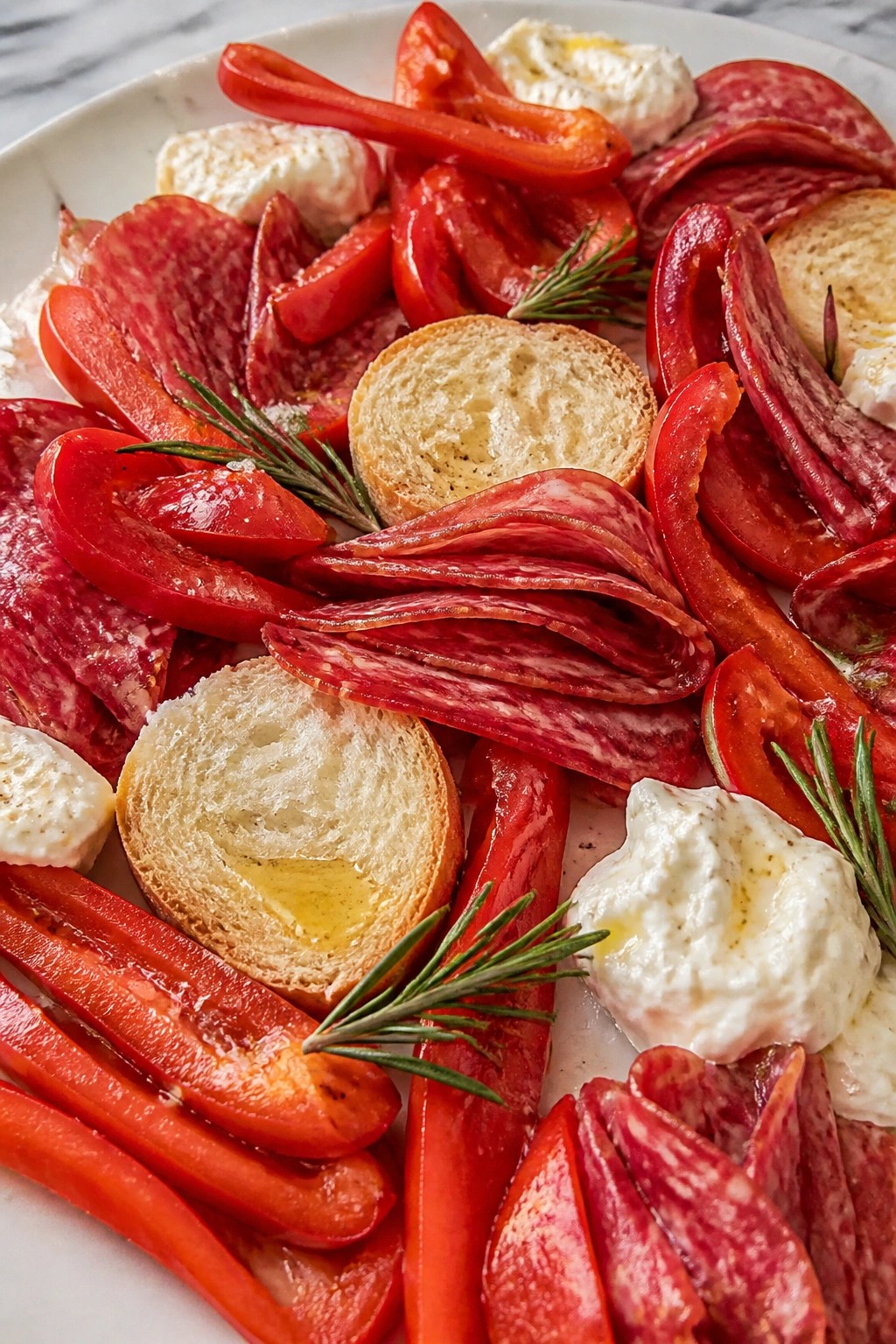 Bloody Red Pepper and Salami Display