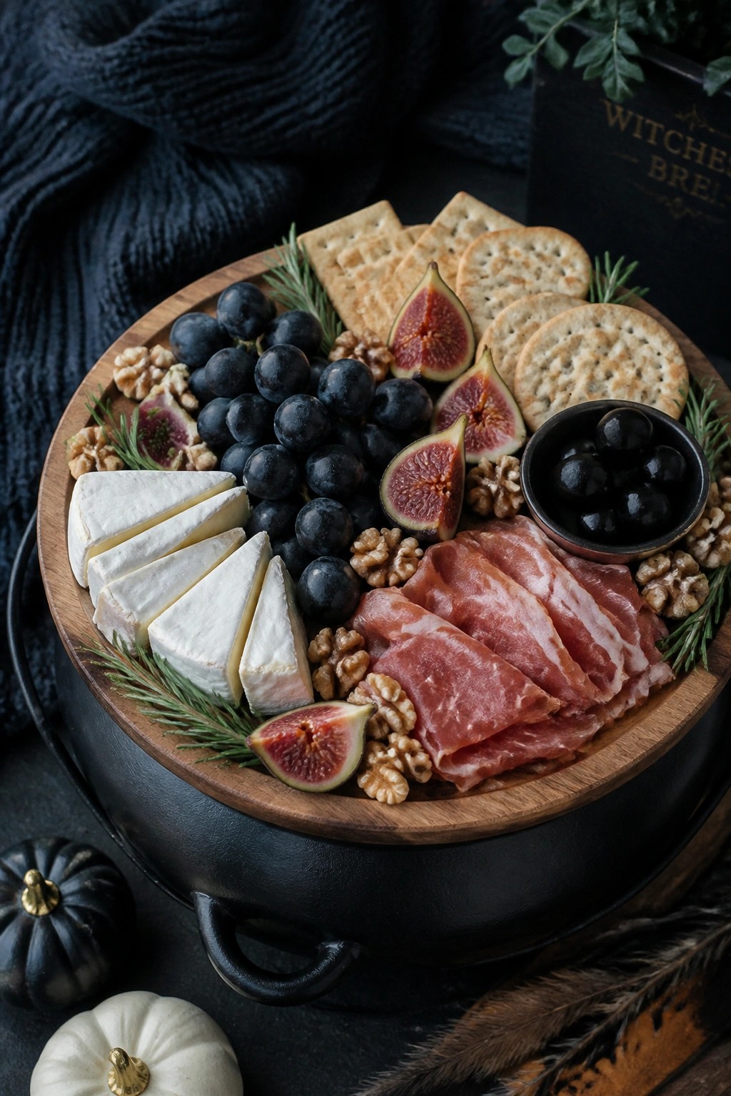 Witch Cauldron Black Grape and Fig Board