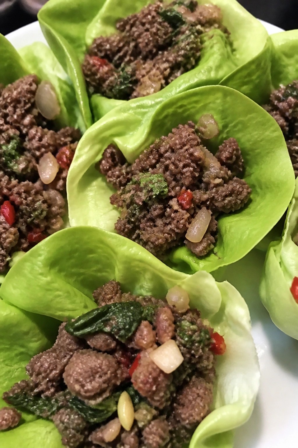 Thai Basil Beef Lettuce Wrap Cups