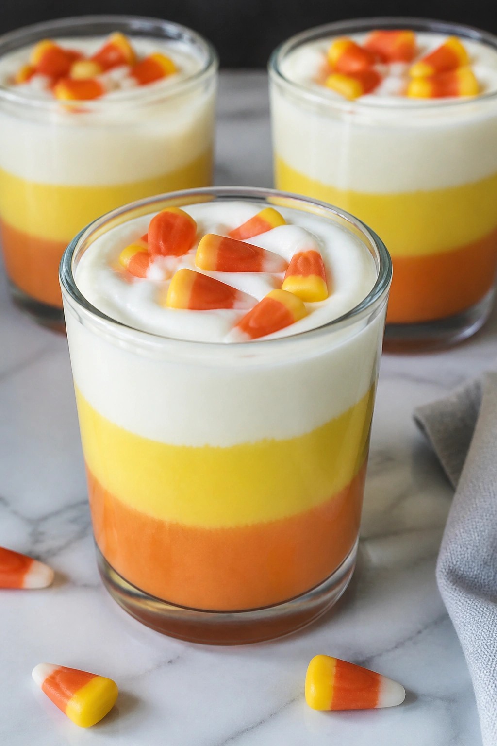 Candy Corn Yogurt Parfaits