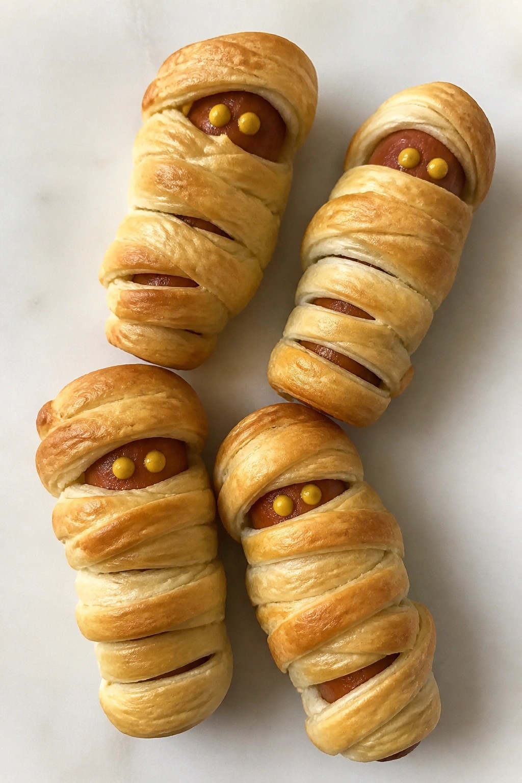 Crescent Roll Mummy Hot Dogs