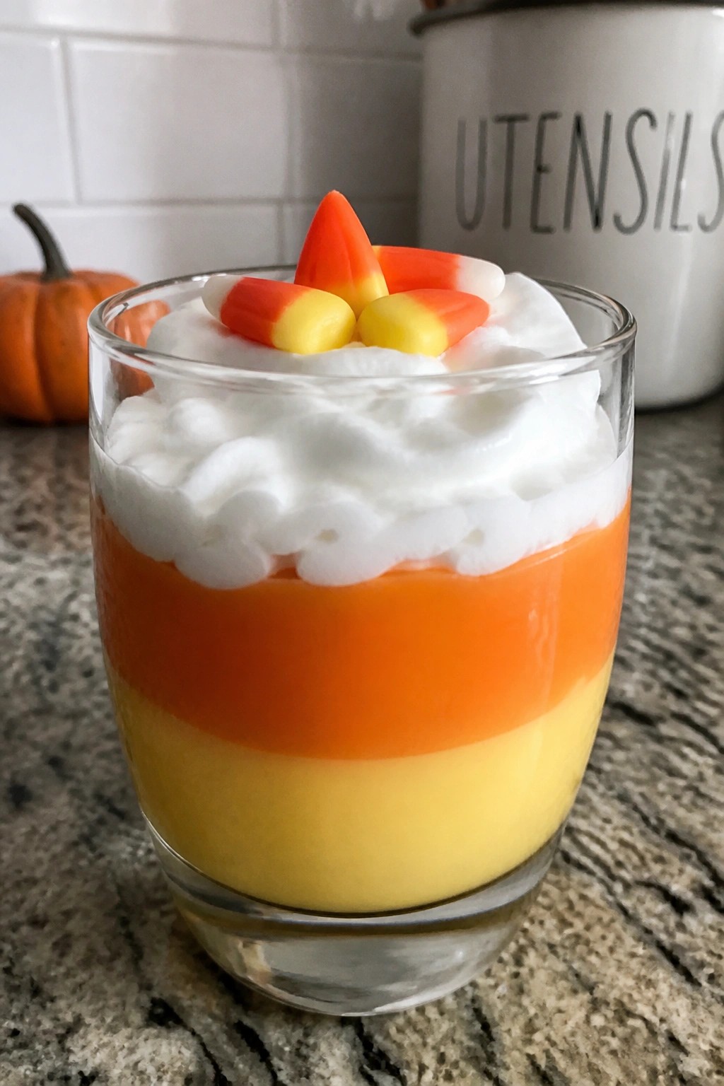 Candy Corn Layered Pudding Parfaits